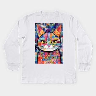 Abstract Cat 1 Kids Long Sleeve T-Shirt